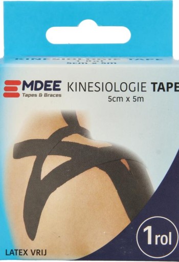 Emdee Kinesio tape zwart non cut (1 Rol)