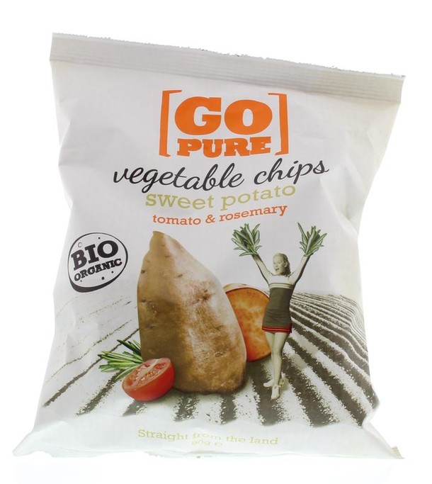 Go Pure Chips sweet potato tomato & rosemary bio (80 Gram)
