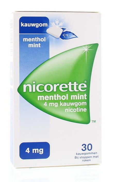 Nicorette Kauwgom 4mg menthol mint (30 Stuks)