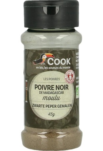Cook Zwarte peper gemalen bio (45 Gram)