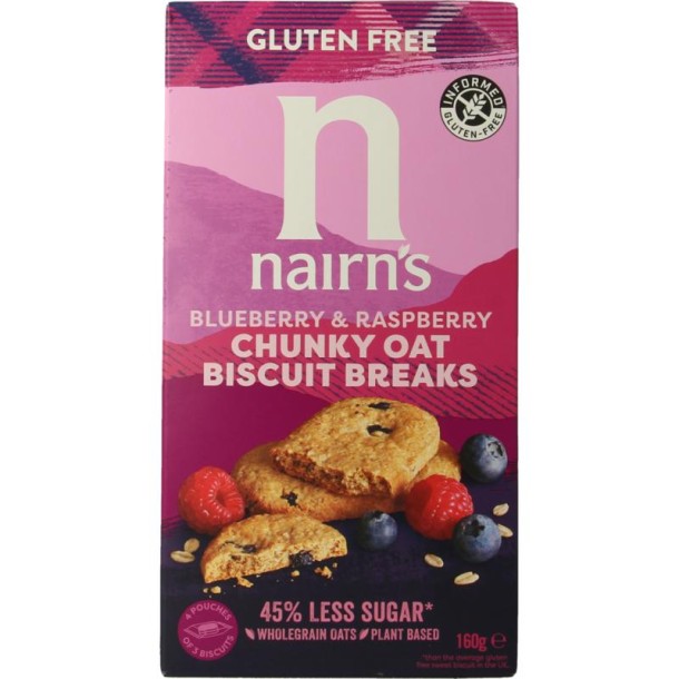 Nairns Breakfast biscuit blueberry & raspberry (160 Gram)