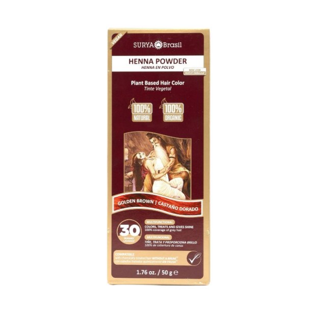 Surya Brasil Henna haarverf poeder goud bruin (50 Gram)