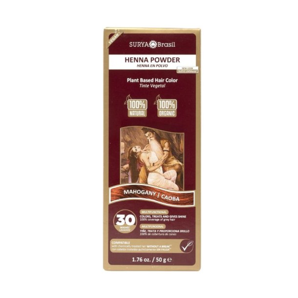 Surya Brasil Henna haarverf poeder mahogany (50 Gram)