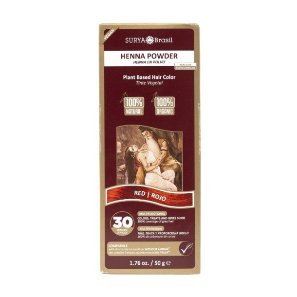Surya Brasil Henna haarverf poeder rood (50 Gram)