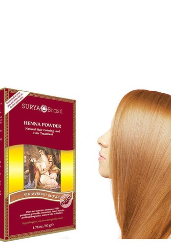 Surya Brasil Henna haarverf poeder aardbei blond (50 Gram)