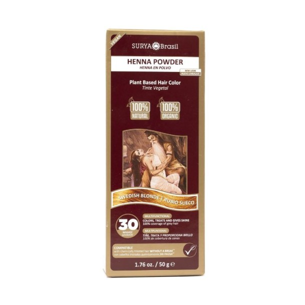 Surya Brasil Henna haarverf poeder Swedish blonde (50 Gram)
