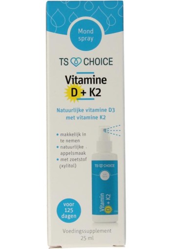 TS Choice Vitaminespray vitamine D3 + K2 (25 Milliliter)