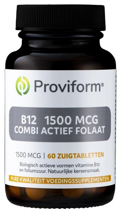 Proviform Vitamine B12 1500mcg combi actief folaat (60 Zuigtabletten)