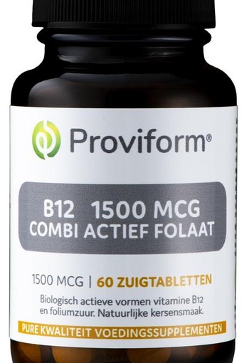 Proviform Vitamine B12 1500 mcg combi actief folaat (60 Zuigtabletten)