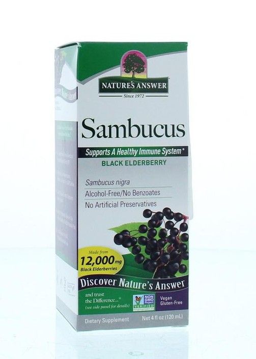 Natures Answer Sambucus vlierbessen extract alcoholvrij (120 Milliliter)
