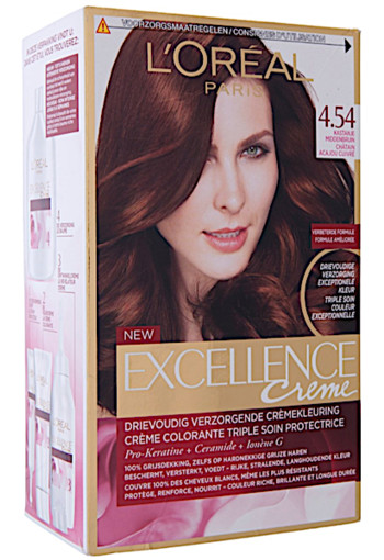 L'Oré­al Ex­cel­len­ce crè­me 4.54 - Kastanje Middenbruin - Haarverf