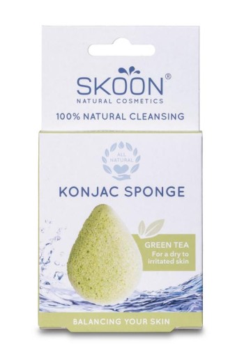 Skoon Konjac spons green tea bio (1 Stuks)