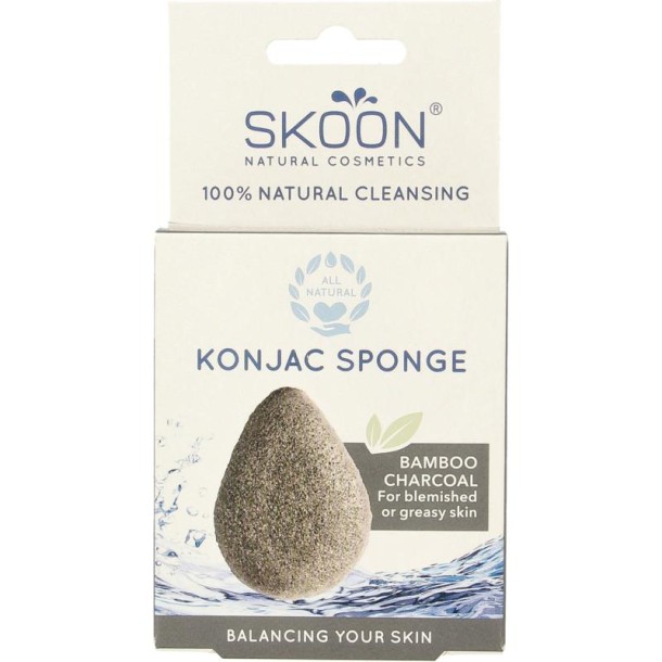 Skoon Konjac spons bamboo charcoal bio (1 Stuks)