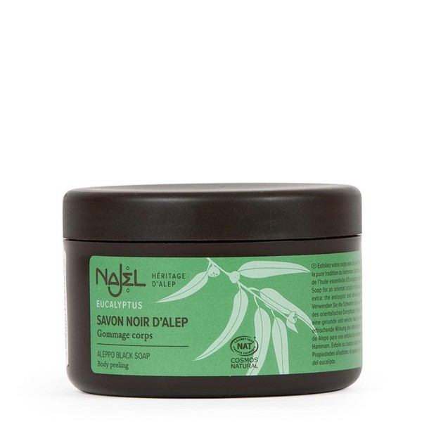Najel Aleppo zeep scrub zwart eucalyptus (180 Gram)