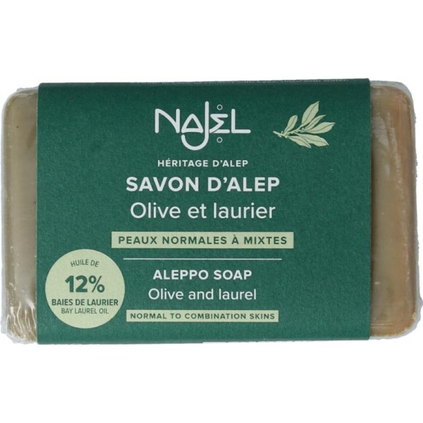 Najel Aleppo zeep laurier olie 12% (100 Gram)