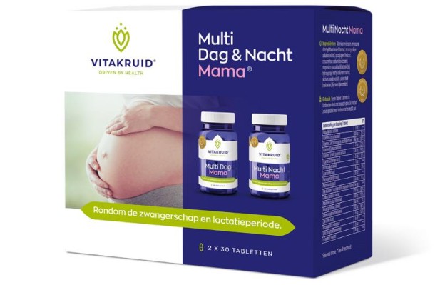 Vitakruid Multi Dag & Nacht Mama 100% Vegan 2 x 30 (60 Tabletten)
