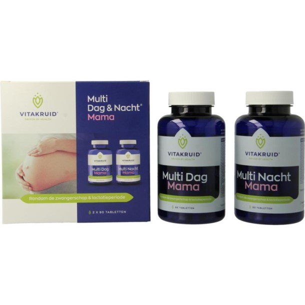 Vitakruid Multi Dag & Nacht Mama 100% Vegan 2 x 90 (180 Tabletten)
