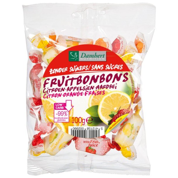 Damhert Fruitbonbons zonder suiker (100 Gram)