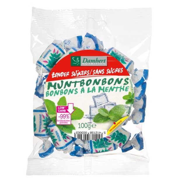Damhert Muntbonbons zonder suiker (100 Gram)