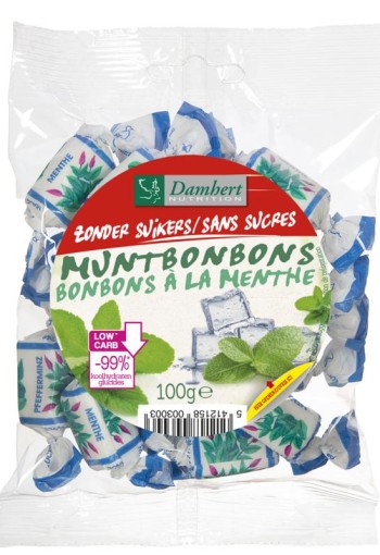 Damhert Muntbonbons zonder suiker (100 Gram)