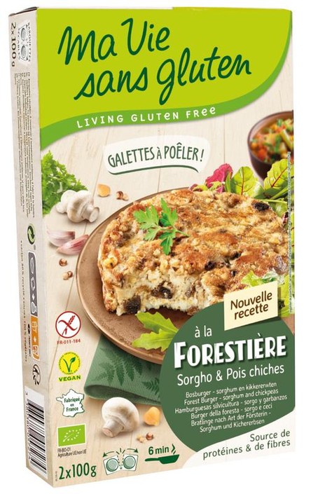 Ma Vie Sans Champignonburger kikkererwt glutenvrij 2x100g bio (2 Stuks)