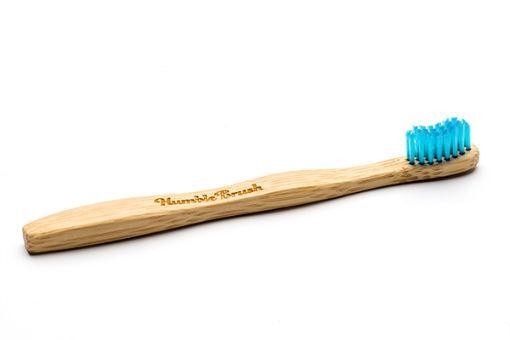 The Humble Co Tandenborstel bamboe kids blauw brush soft (1 Stuks)