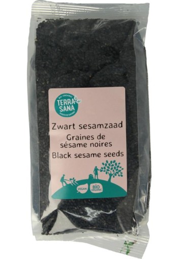 Terrasana RAW sesamzaad zwart ongepeld bio (225 Gram)