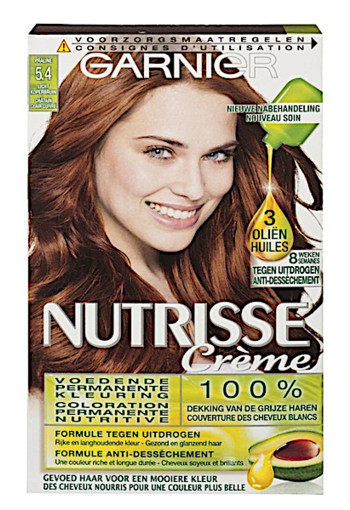 Garnier Nutrisse Crème 54 Licht Koperbruin Permanente Haarkleuring