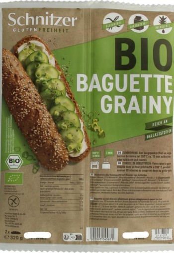 Schnitzer Baguette grainy glutenvrij bio (2 Stuks)