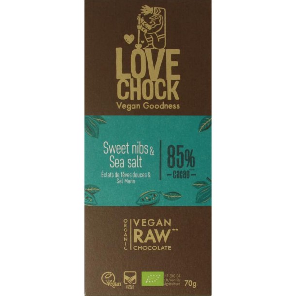 Lovechock Sweet nibs & seasalt bio (70 Gram)