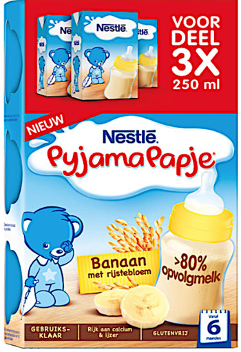 Nest­lé Py­ja­ma­pap­je ba­naan voor­deel 3 x 250 ml