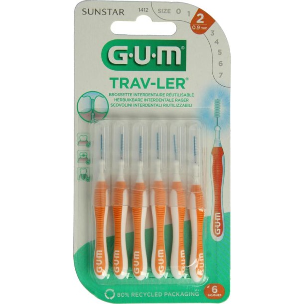 GUM Trav-ler rager 0.9 mm (oranje) (6 Stuks)