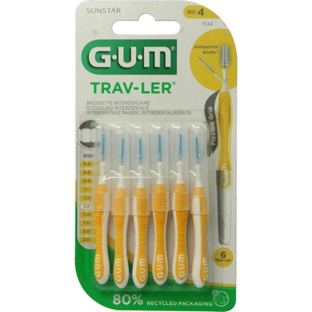 GUM Trav-ler rager 1.3 mm (geel) (6 Stuks)