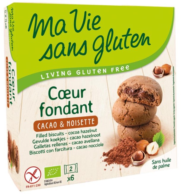 Ma Vie Sans Koekjes met creme choco/hazelnoot glutenvrij bio (12 Stuks)