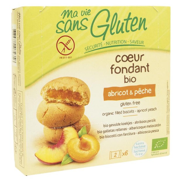 Ma Vie Sans Koekjes met abrikoos/perzik glutenvrij bio (12 Stuks)