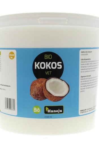 Hanoju Kokosolie geurloos bio (2500 Milliliter)