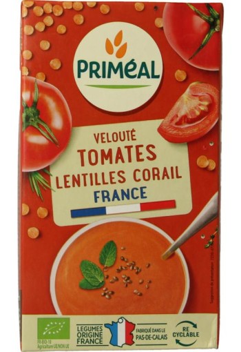 Primeal Veloute gebonden soep tomaat linzen bio (1 Liter)