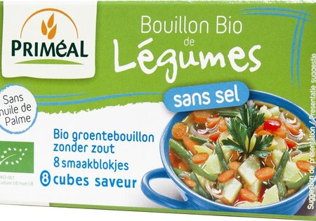 Primeal Groentebouillon blokjes zonder zout 9 gram bio (8 Stuks)