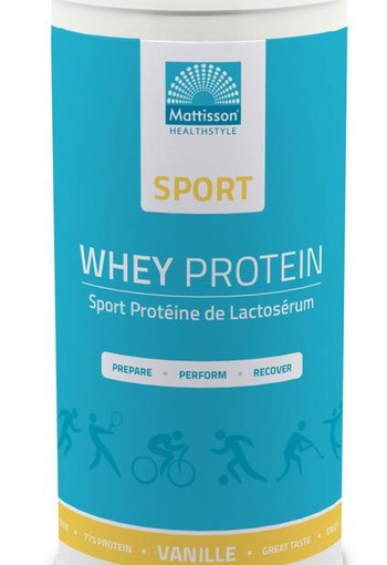 Mattisson Sport wei whey proteine concentraat vanille (450 Gram)