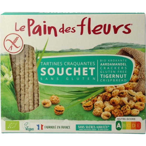 Pain Des Fleurs Krokante bio crackers met aardamandel bio (150 Gram)
