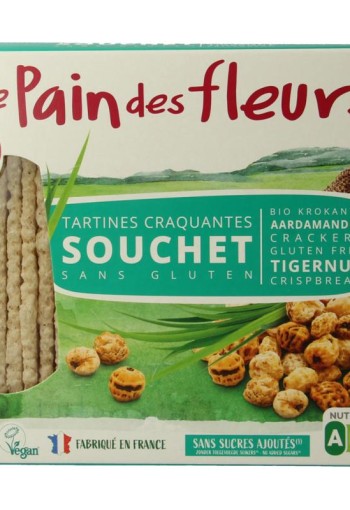 Pain Des Fleurs Krokante bio crackers met aardamandel bio (150 Gram)