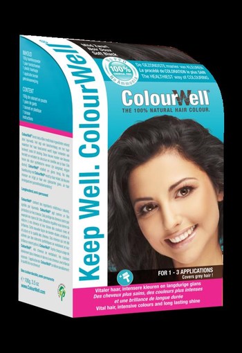 Colourwell 100% Natuurlijke haarkleuring mild zwart (100 Gram)