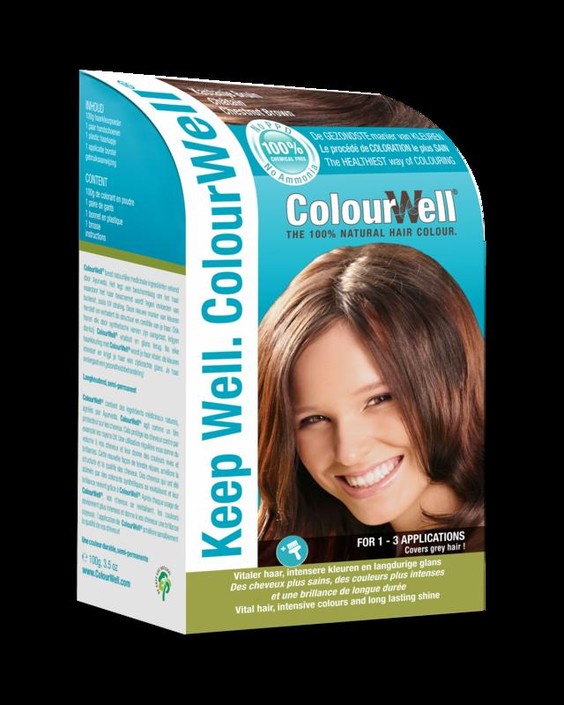 Colourwell 100% Natuurlijke haarkleuring kastanje bruin (100 Gram)
