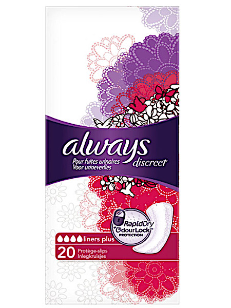 Al­ways Dis­creet li­ners plus 20 stuks