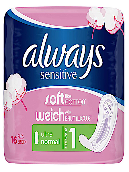 Always Maandverband sensitive normal 16 stuks