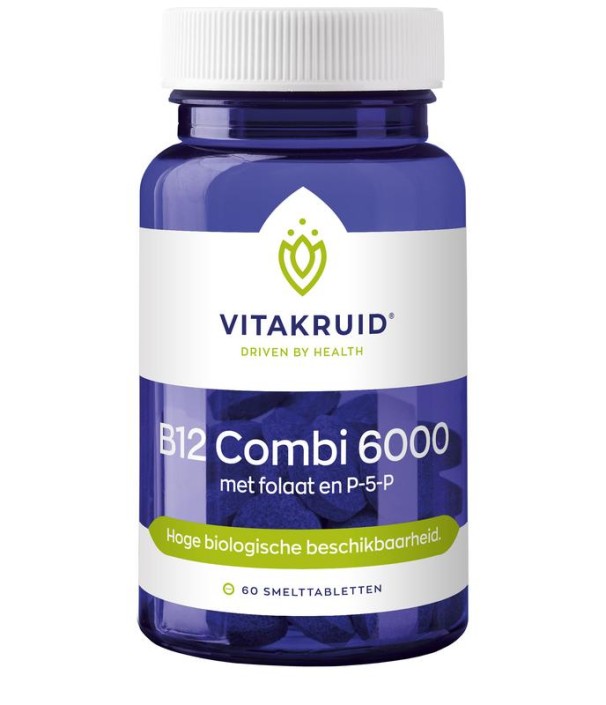 Vitakruid B12 Combi 6000 met folaat & P-5-P (60 Smelttabletten)