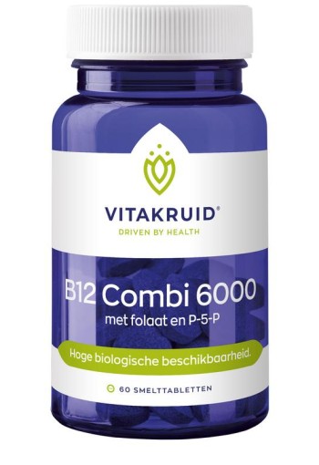 Vitakruid B12 Combi 6000 met folaat & P-5-P (60 Smelttabletten)
