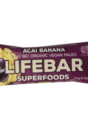 Lifefood Lifebar plus acai banana bio (47 Gram)