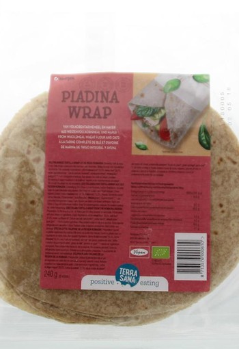 Terrasana Piadina wraps tarwe en haver bio (240 Gram)