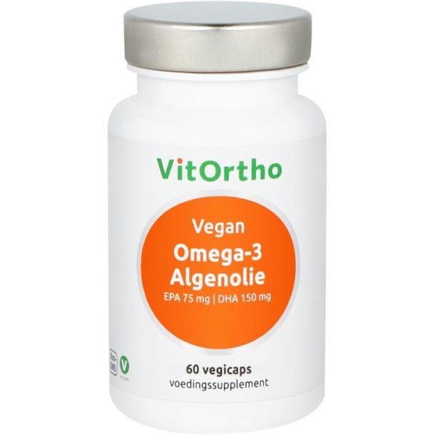 Vitortho Omega-3 Algenolie - EPA 75 mg | DHA 150 mg vegan (60 Vegetarische capsules)